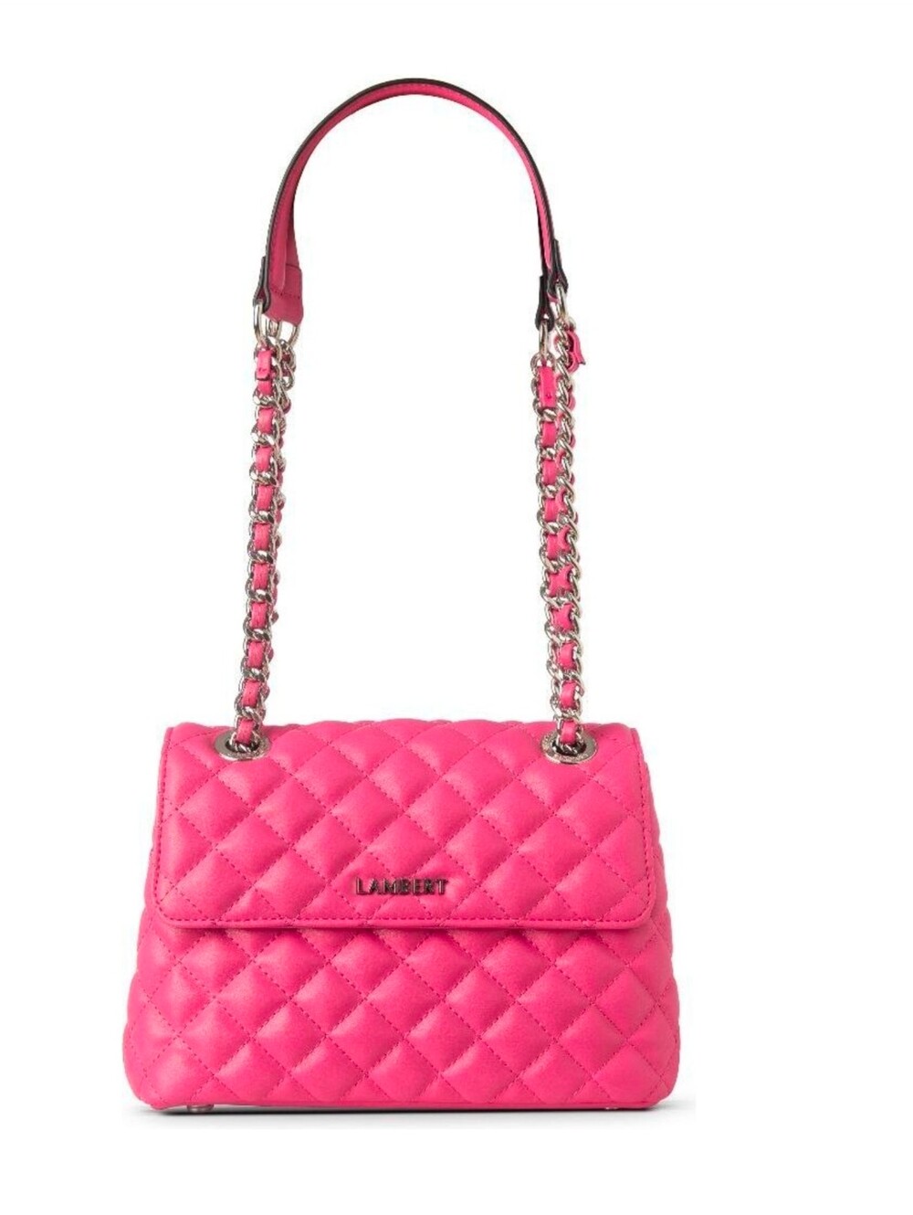 Lambert Quilted Pink Shoulder Bag with Chain Strap